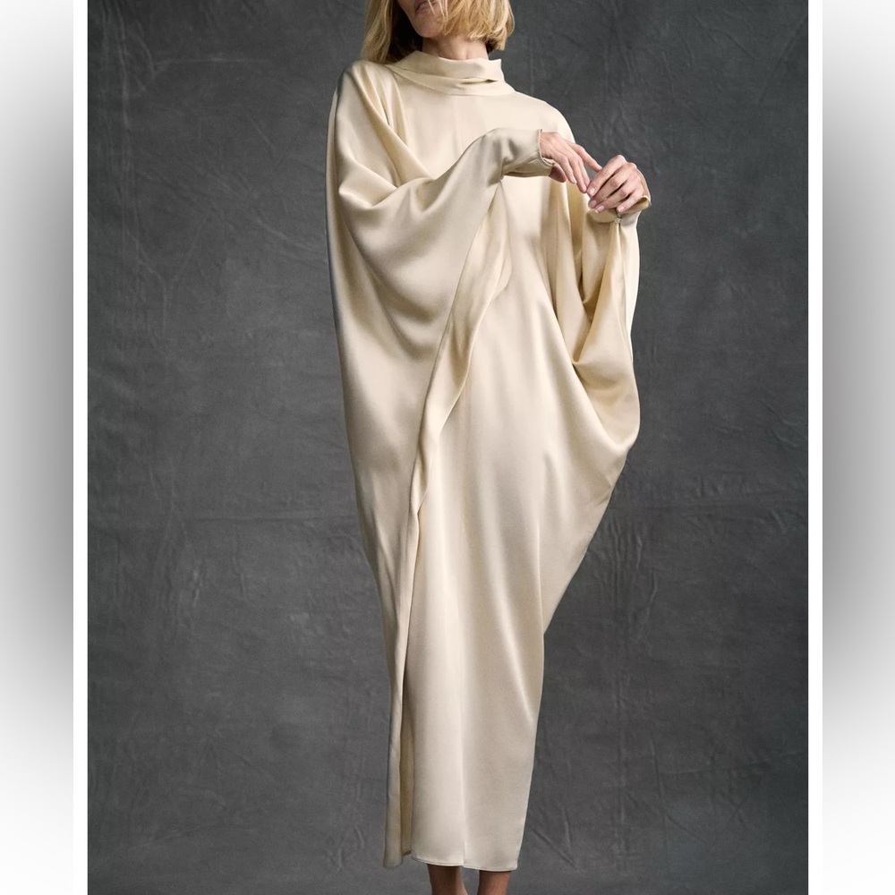 Zara High-Neck Satin Effect Tunic